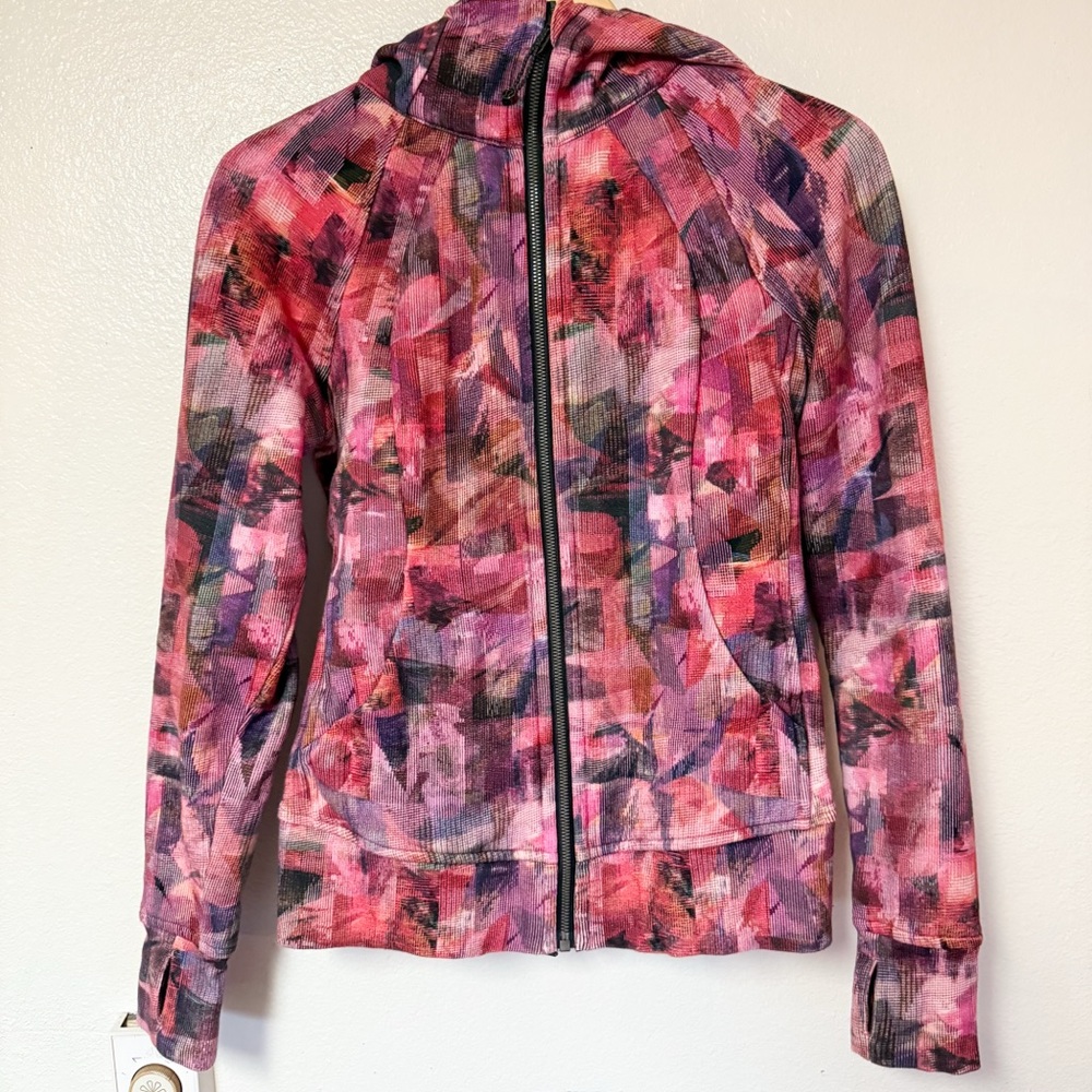 Lululemon Scuba Full Zip Hoodie Sun Dazed Print Size 4 Jacket - Picture 2 of 10